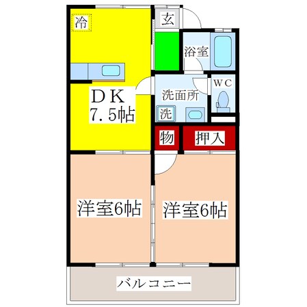 八丁牟田駅 徒歩23分 3階の物件間取画像